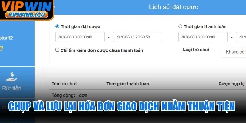 Chụp và lưu lại hóa đơn giao dịch nhằm thuận tiện cho việc kiểm tra